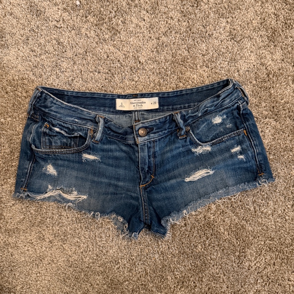 Abercrombie & Fitch Women's Distressed mini Jean Shorts